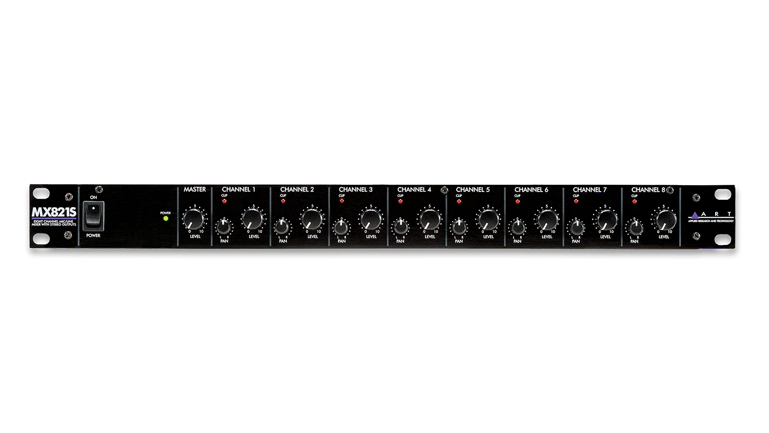 ART MX821S Eight Channel Mic/Line Mixer with Stereo Outputs, MultiColored