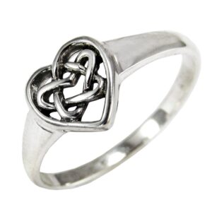 moonlight mysteries sterling silver celtic love knot heart ring size 4