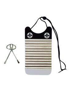 washboard zydeco frottoir scrubboard percussion miniature 6 inches wide by 11 inches long instrument free scratchers handmade louisiana black & white tee don board key of z rubboards