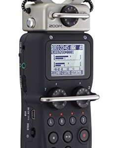 Zoom H5 4-Track Portable Recorder for Audio for Video, Music, and Podcasting, Stereo Microphones, 2 XLR/TRS Inputs, USB Audio Interface, Battery Powered