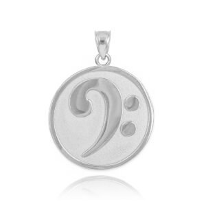 Sterling Silver Music Note Charm F Clef Pendant