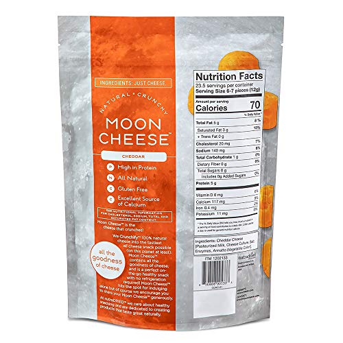 Moon Cheese - 100% Natural Cheese Snack - Cheddar - 2 oz, 10 ounce (pack of 1)