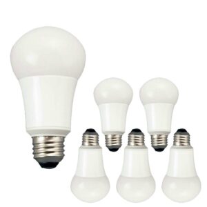 TCP 9W LED Light Bulbs (60 Watt Equivalent), A19 - E26, Medium Screw Base, Non-Dimmable, Soft White (2700K) (Pack of 6)