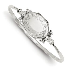 fjc finejewelers sterling silver locket bangle (7 inch wrist)