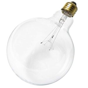 satco 60g40 incandescent globe light, 60w e26 g40, clear bulb [pack of 6]