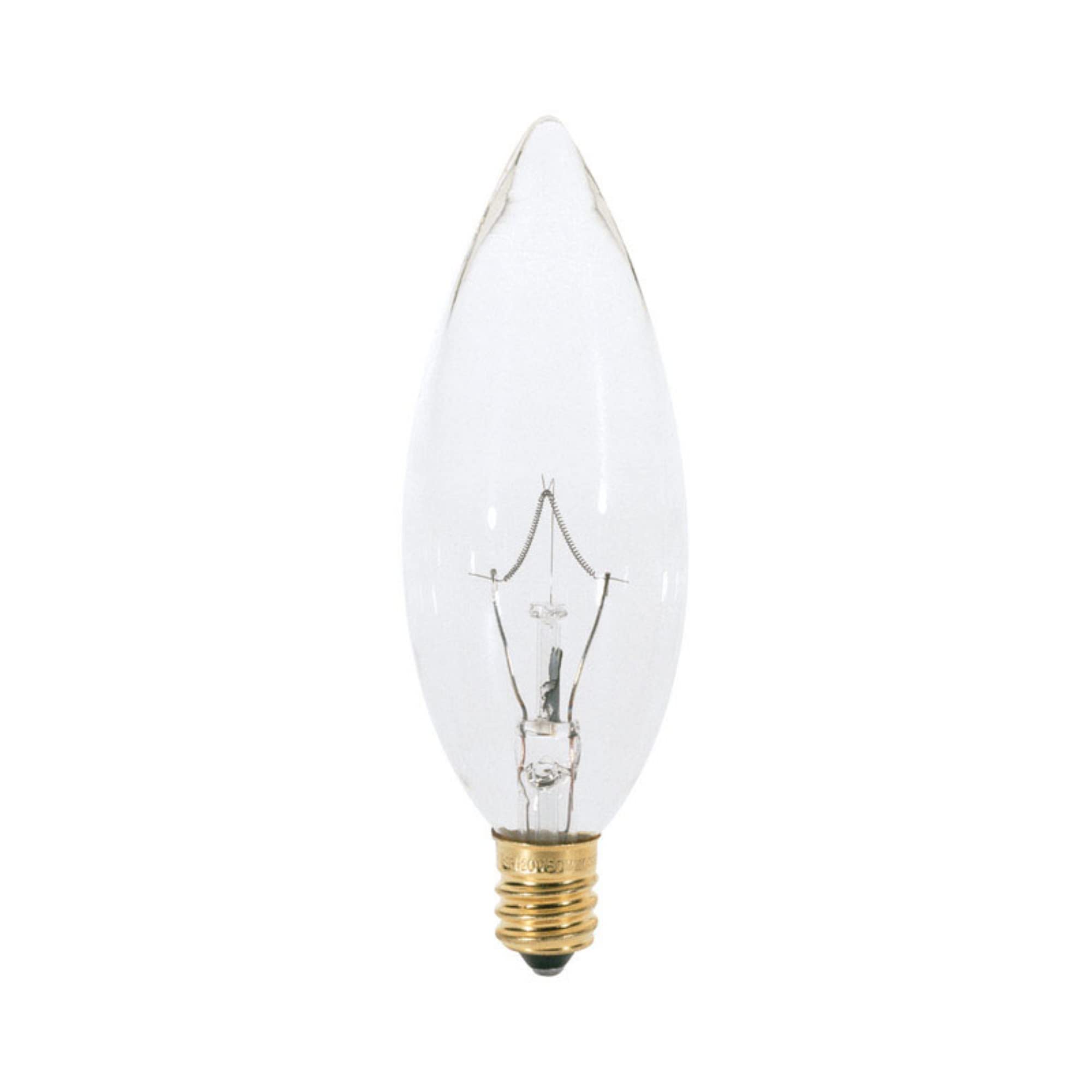 Satco S3283 Chandelier Bulb 40W Clear E12 Base, 25 Pack