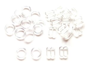 50 set clear bra strap rings and slider findings size 8 mm