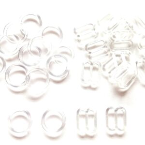 50 Set Clear Bra Strap Rings and Slider Findings Size 8 Mm