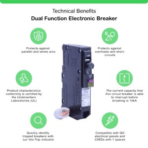 Square D - QO120DFC QO 20 Amp Single-Pole Dual Function (CAFCI and GFCI) Circuit Breaker