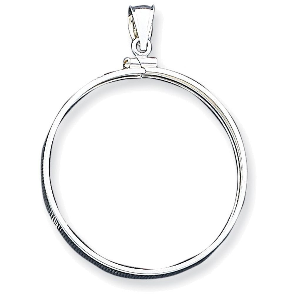 FJC Finejewelers Sterling Silver 38.2 X 2.8mm Plain Coin Bezel Pendant Necklace Chain Included