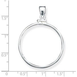 FJC Finejewelers Sterling Silver 30.5 X 2.1mm $0.50 Plain Coin Bezel Pendant Necklace Chain Included