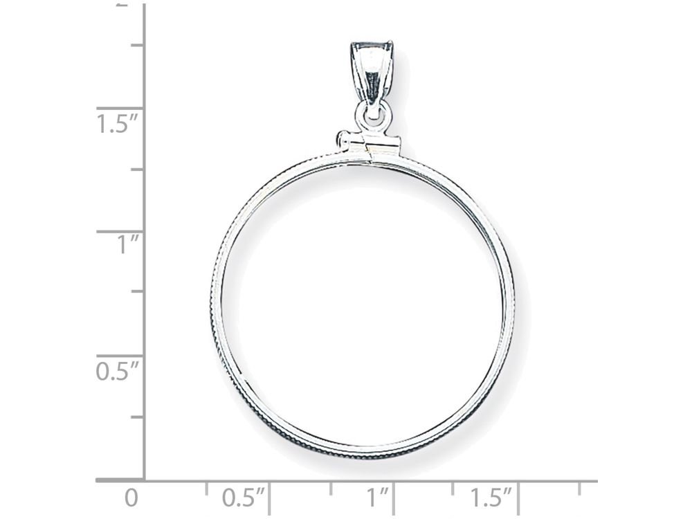 FJC Finejewelers Sterling Silver 30.5 X 2.1mm $0.50 Plain Coin Bezel Pendant Necklace Chain Included