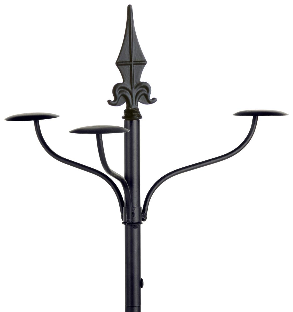 Displays2go Wrought Iron Hat and Coat Rack, Rotates, Total of 31 Hooks, Multi-Tiered, Black, 73" H x 20" W x 20" D