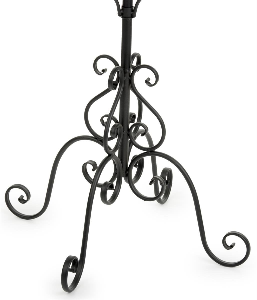 Displays2go Wrought Iron Hat and Coat Rack, Rotates, Total of 31 Hooks, Multi-Tiered, Black, 73" H x 20" W x 20" D