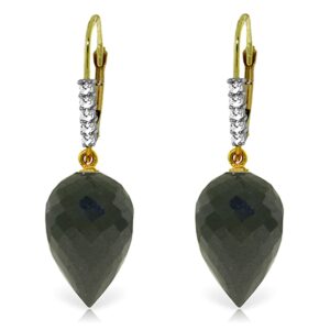 galaxy gold gg 14k yellow gold earrings with drop briolette black spinels and diamonds