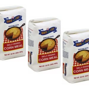 DIXIE LILY CORN MEAL SELF RISING ENRICHED WHITE 32 OZ Pack of 3