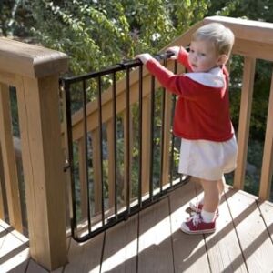 Cardinal Gates SS30OD Outdoor Baby Gate for Stairs - Adjustable Outdoor Dog Gate - Aluminum Safety Gate for Kids & Pets - Can be Installed at Angles - 27 to 42.5 Inches Wide - Black