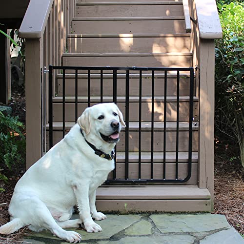 Cardinal Gates SS30OD Outdoor Baby Gate for Stairs - Adjustable Outdoor Dog Gate - Aluminum Safety Gate for Kids & Pets - Can be Installed at Angles - 27 to 42.5 Inches Wide - Black