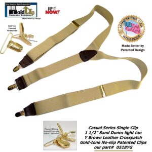 Hold-Up Suspender Company Casual Series Sand Dunes YG Suspenders for Men In the Traditional Y-Back Style with USANo-Slip Clips