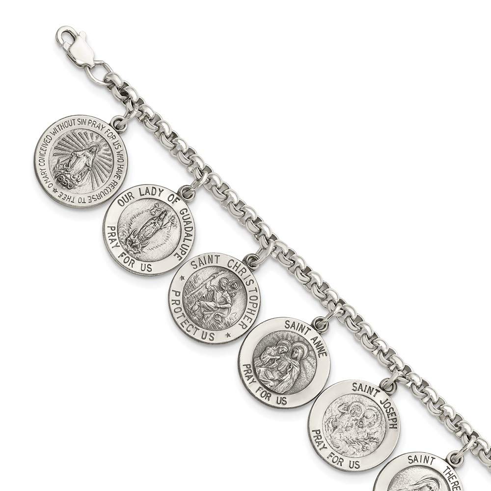 FJC Finejewelers Sterling Silver 12 Saints Bracelet