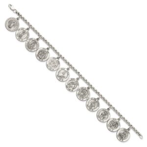 FJC Finejewelers Sterling Silver 12 Saints Bracelet