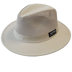 panama jack original mesh safari hat, 2 1/2" brim, upf (spf) 50+ sun protection (large) khaki