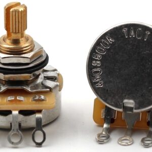 CTS 500k pot, 500k potentiometer guitar potentiometer for volume and tone, short Split Shaft Audio Taper Pots - Set of Four (4X) - 10% Tolerance - TAOT The Art Of Tone