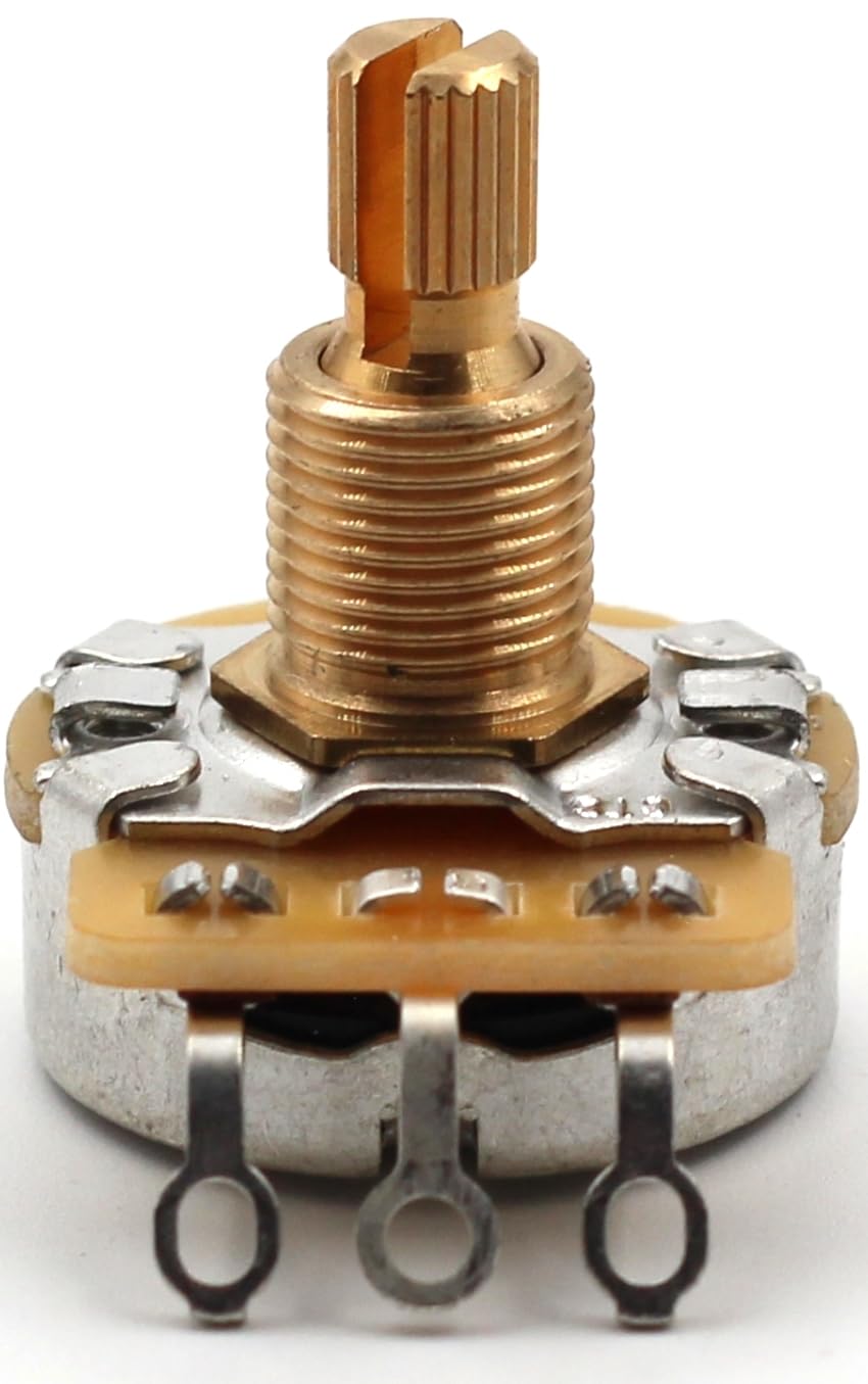 CTS 500k pot, 500k potentiometer guitar potentiometer for volume and tone, short Split Shaft Audio Taper Pots - Set of Four (4X) - 10% Tolerance - TAOT The Art Of Tone