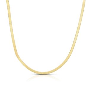 floreo 10k yellow gold 3mm silky herringbone chain necklace - 18 inch