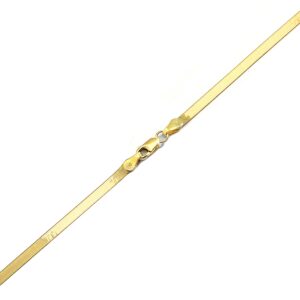 Floreo 10k Yellow Gold 3mm Silky Herringbone Chain Necklace - 18 inch