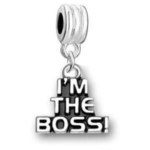 sexy sparkles i'm the boss charm dangle bead compatible with european snake chain bracelets