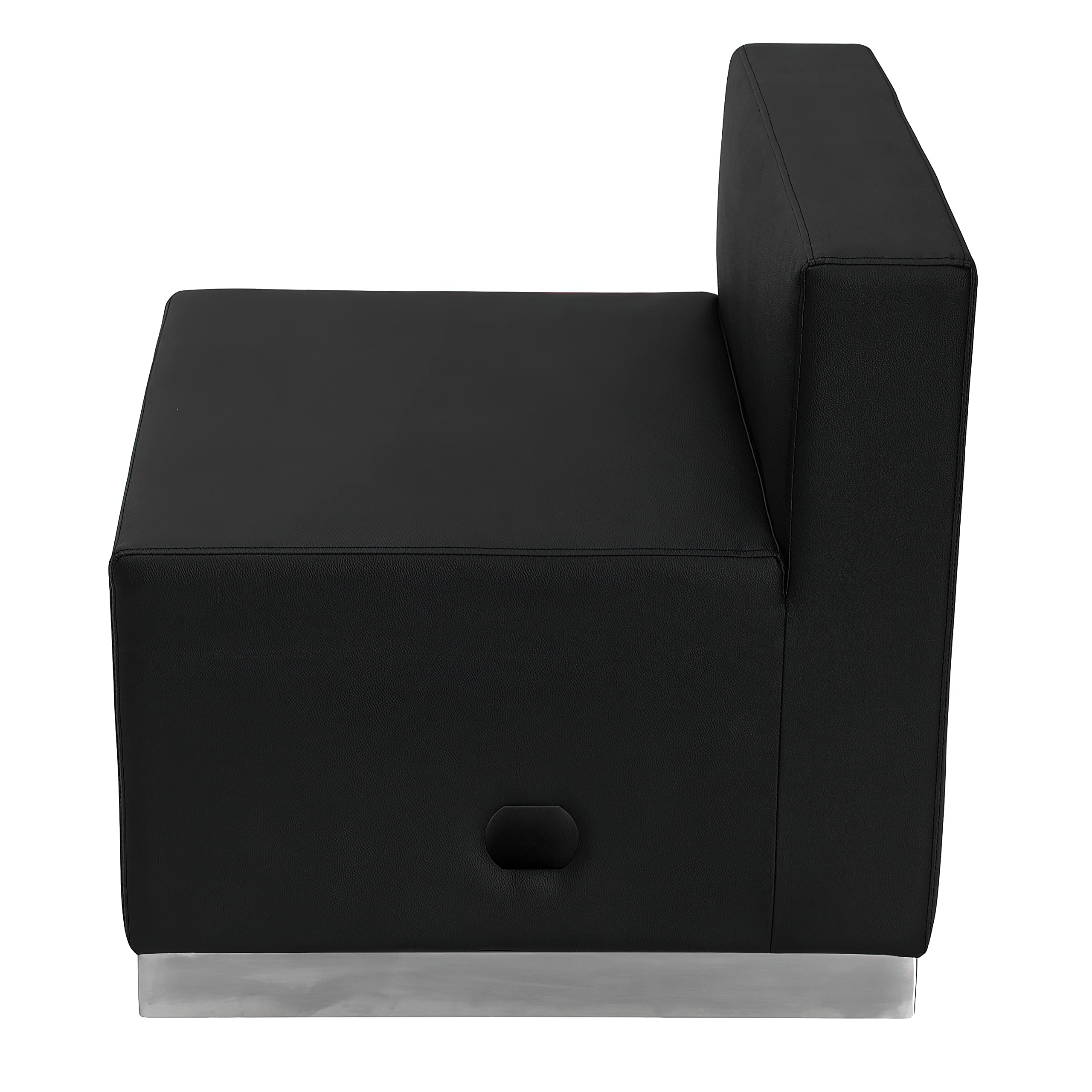 Flash Furniture HERCULES Alon Series Black LeatherSoft Chair with Brushed Stainless Steel Base