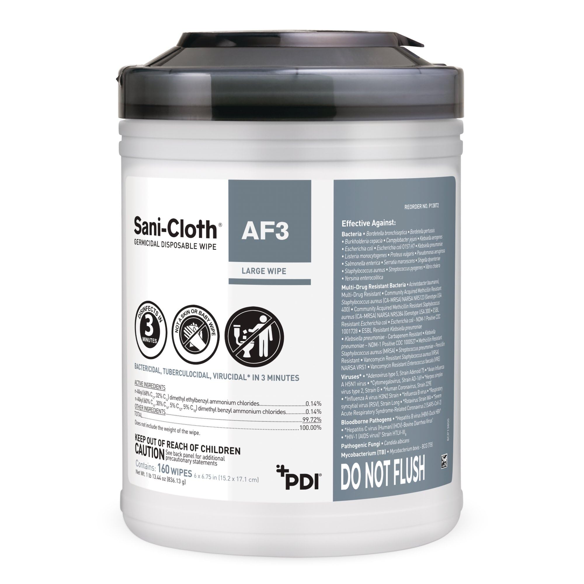 Sani-Cloth AF3 Surface Disinfectant Cleaner Wipe Canister Mild Scent 160 Ct P13872