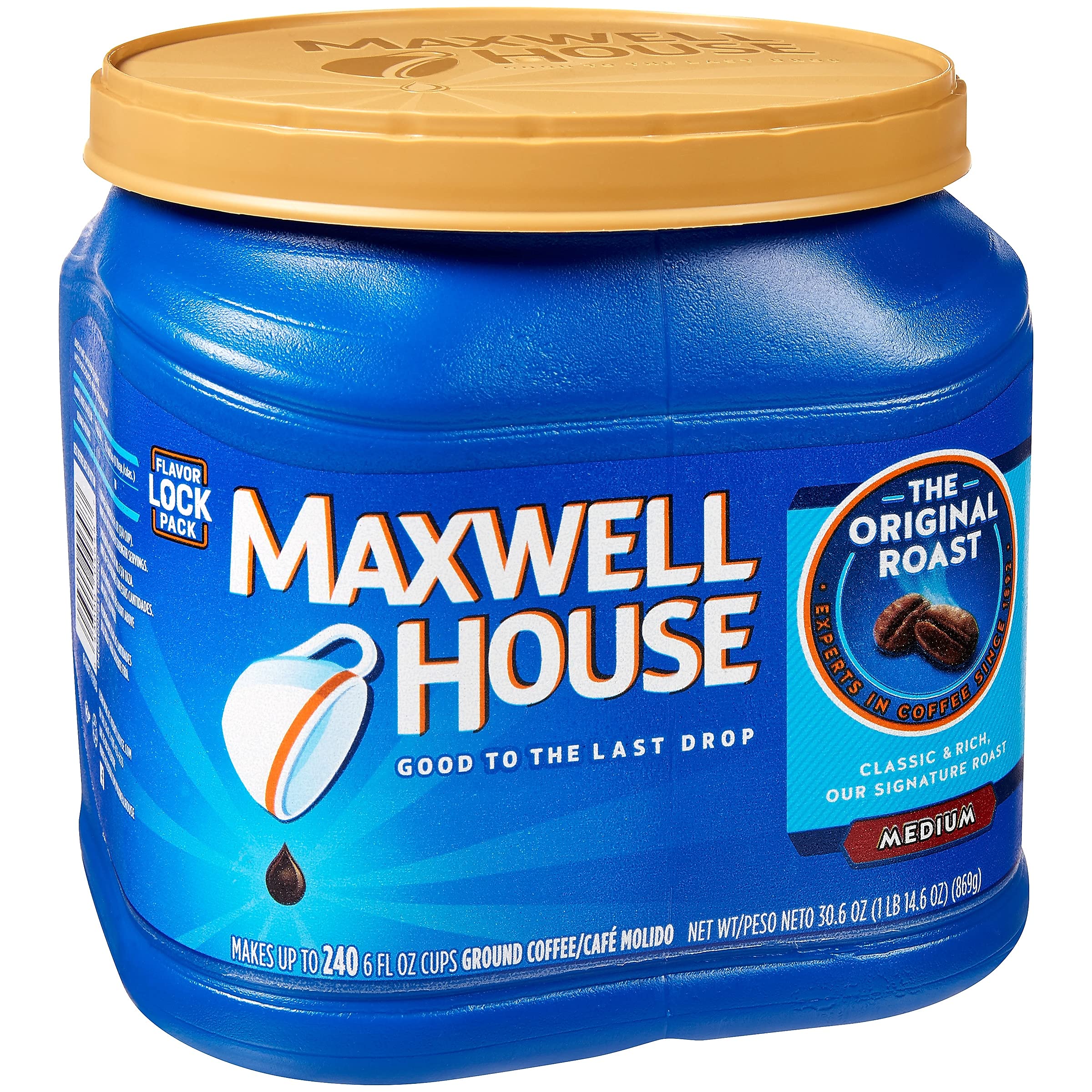 Maxwell House 04648 Original Roast Coffee , Canister, 30.6oz., Medium Roast