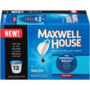 Maxwell House, Single Serve K-Cups, Cafe Collection, Original Roast, 12 Count, 4.12oz Box (Pack of 6)