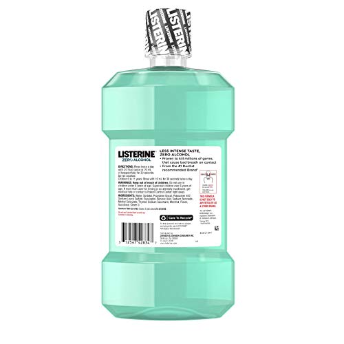 Listerine Zero Clean Mint Mouthwash for Fresher Breath and Good Oral Hygiene,1.5L