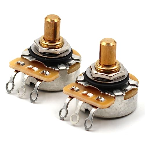 CTS 250k Pots for Guitars, Basses, Solid Shaft, 450g, The Art of Tone 10% Audio taper guitar Potentiometers, 2x (Pair)