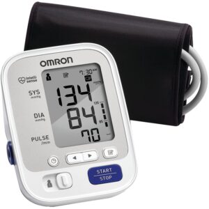 omron 5 series upper arm blood pressure monitor; 2-user, 100-reading memory, soft wide-range cuff, 1 dr. recommended by omron, white, large