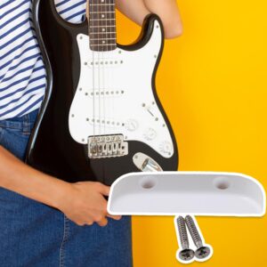 BQLZR Guitar Thumb Rest Bass Finger Rest Smooth Plastic Guitar Thumbrest Lightweight Thumb/Push Rests with Mounting Screws White