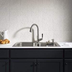 Kohler K-R562-SD-VS Malleco Pull-down Kitchen Sink Faucet with Soap/Lotion Dispenser, Vibrant Stainless