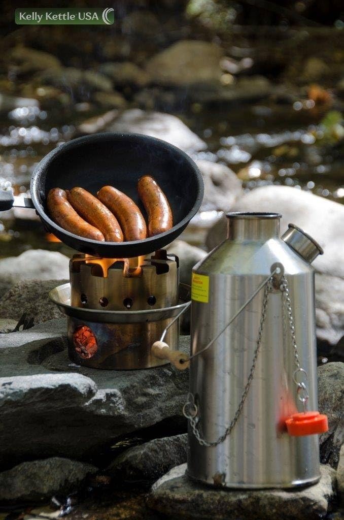 Large Hobo Stove Kelly Kettle Stainless Steel - Fits ONLY Base Camp and Scout models. Cook for hours with sticks and twigs. For Camping, Hunting, Fishing, Scout Camp, Emergencies, Hurricanes, Tornados