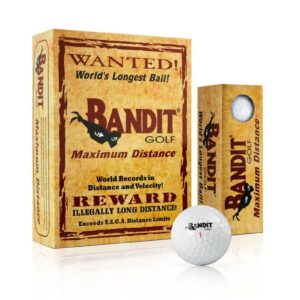 Bandit Maximum Distance Golf Balls, (One Dozen, White)