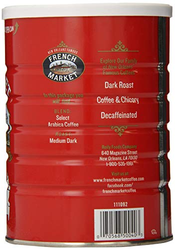 French Market French Roast Medium-Dark Roast Ground Coffee, 12oz Can (Pack of 1)