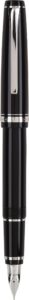 pilot namiki falcon collection fountain pen, black with rhodium accents, soft extra fine nib (60740)