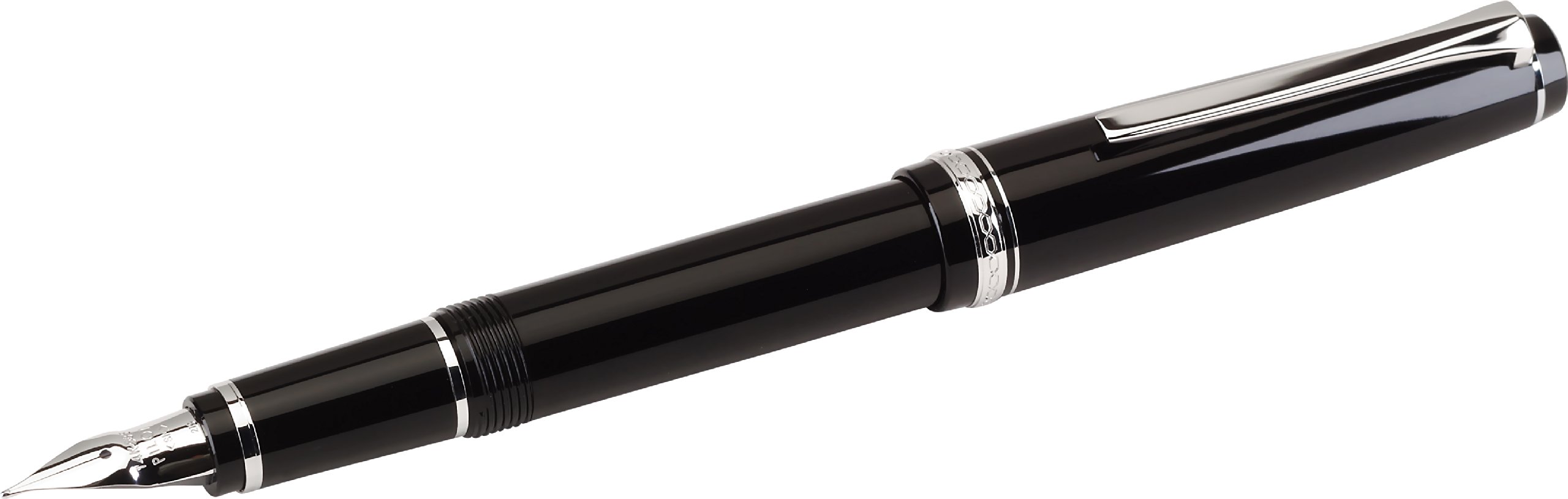 Pilot Namiki Falcon Collection Fountain Pen, Black with Rhodium Accents, Soft Extra Fine Nib (60740)