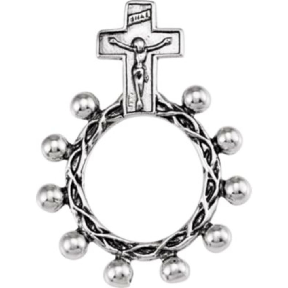 Bonyak Jewelry Sterling Silver Rosary Ring - Size 7