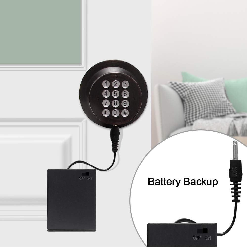 Signstek Keyless Entry Door Lock,Door Knob with Keypad，Smart Code Door Lock,Mute mode,Passage function, Easy to Install,Oil Rubbed Bronze