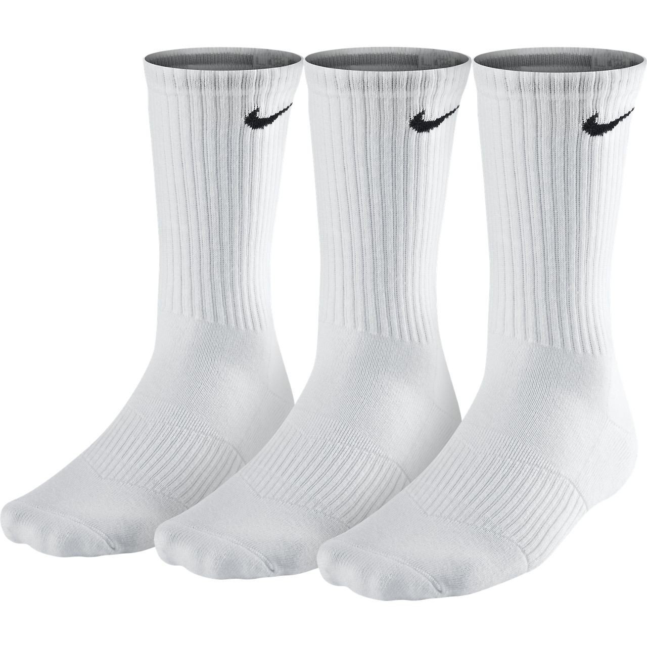 NIKE Unisex Performance Cushion Crew Training Socks (3 Pairs), White, Large