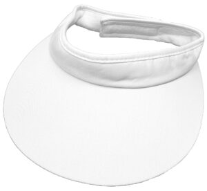 cushees 4" wide brim cloth visor [232] (white)