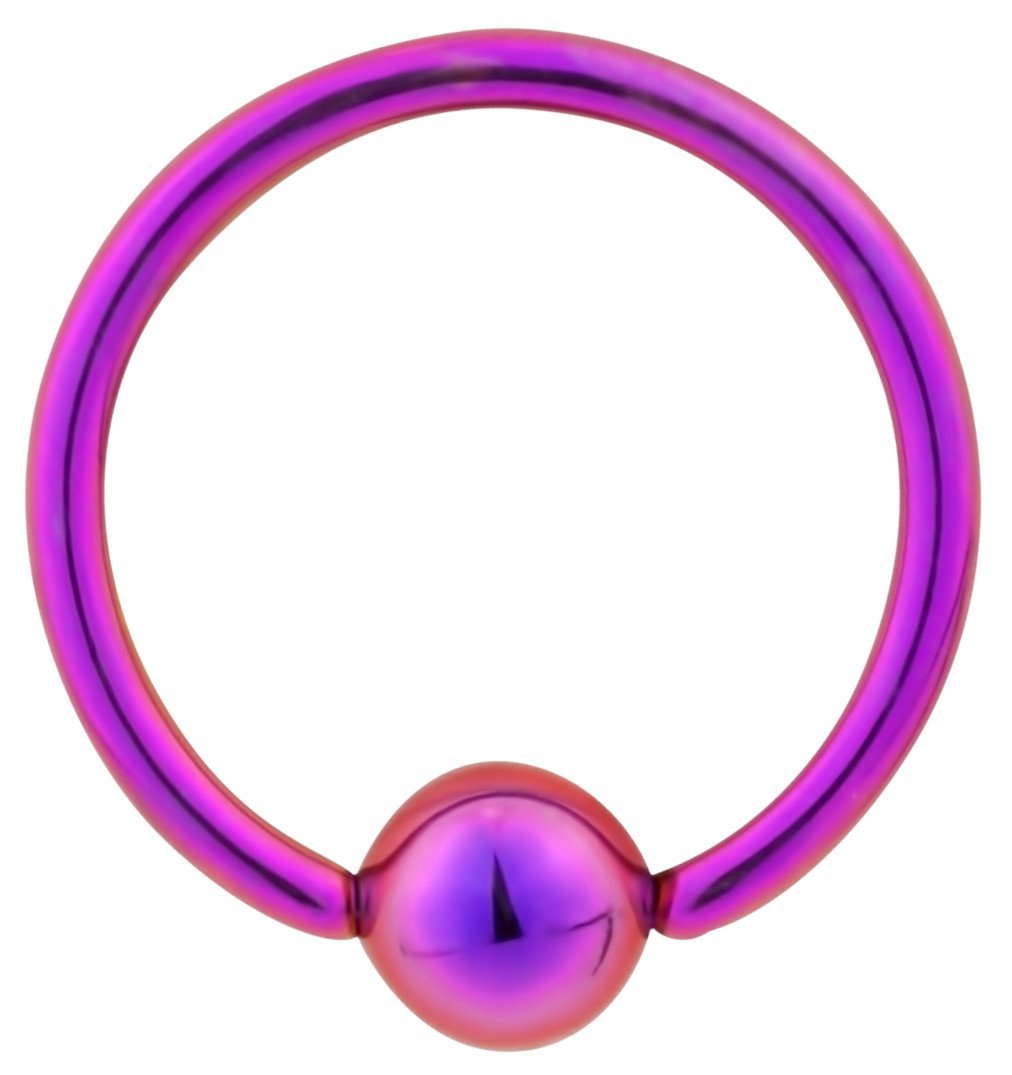 Forbidden Body Jewelry Purple IP Plated Captive Bead Hoop Ring Surgical Steel CBR 14G 1/2 Inch